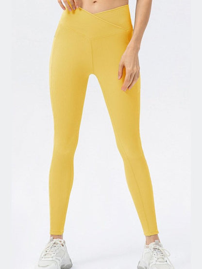 Highly Stretchy Crossover Waist Yoga Leggings Activewear LoveAdora