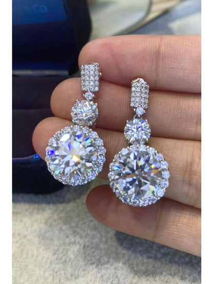 Moissanite 18K Platinum-Plated Drop Earrings Earrings LoveAdora