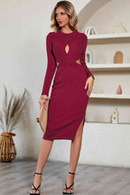 Load image into Gallery viewer, Cutout Crisscross Round Neck Long Sleeve Dress