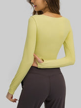 Load image into Gallery viewer, Cut Out Front Crop Yoga Tee Activewear LoveAdora