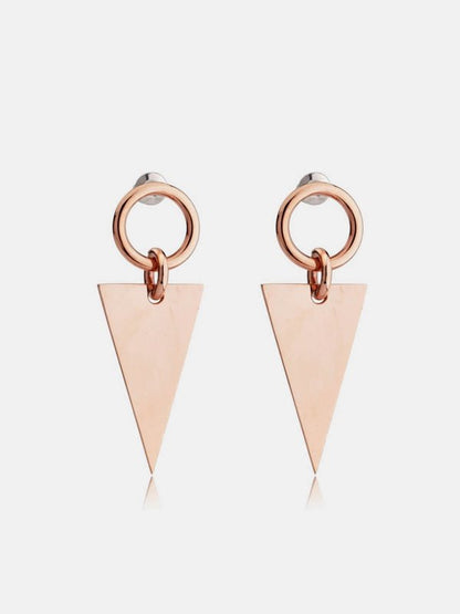 Stainless Steel Triangle Dangle Earrings Earrings LoveAdora