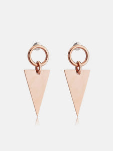 Stainless Steel Triangle Dangle Earrings Earrings LoveAdora