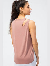 Load image into Gallery viewer, Cutout Side Slit Athletic Tank Activewear LoveAdora