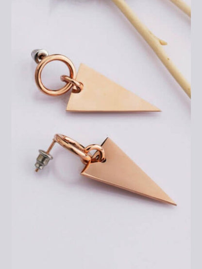 Stainless Steel Triangle Dangle Earrings Earrings LoveAdora