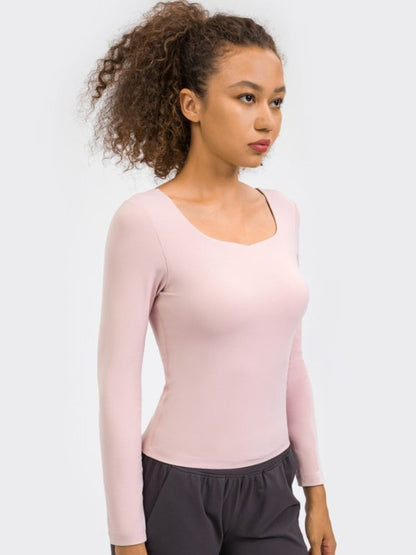 Feel Like Skin Highly Stretchy Long Sleeve Sports Top Activewear LoveAdora