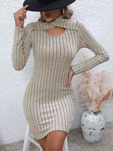 Load image into Gallery viewer, Long Sleeve Ribbed Sweater Dress
