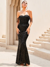 Load image into Gallery viewer, Sequin Zip-Back Backless Dress Evening Gown LoveAdora