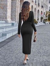 Load image into Gallery viewer, Twisted Cutout Front Slit Dress