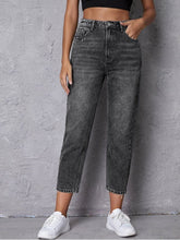 Load image into Gallery viewer, High-Waisted Cropped Jeans with Pockets Denim Jeans LoveAdora