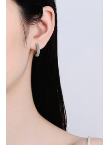 925 Sterling Silver Moissanite Huggie Earrings Earrings LoveAdora