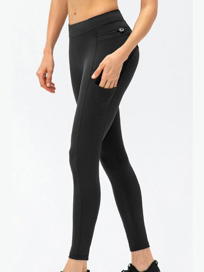 Drawstring Exposed Seam Sports Leggings Activewear LoveAdora