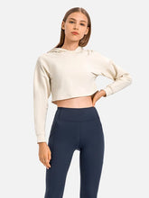 Load image into Gallery viewer, Long Sleeve Cropped Sports Hoodie Activewear LoveAdora