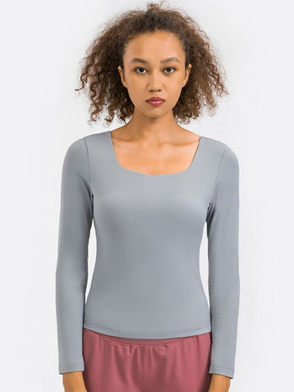 Feel Like Skin Highly Stretchy Long Sleeve Sports Top Activewear LoveAdora