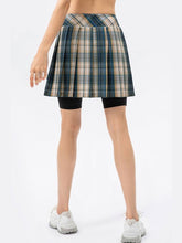 Load image into Gallery viewer, Plaid Faux Layered Sports Culottes Activewear LoveAdora