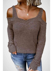 Long Sleeve Cold Shoulder Sweater Sweaters & Hoodies LoveAdora