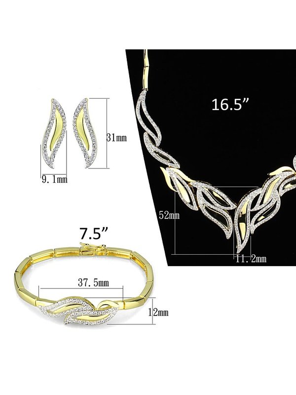 Gold & Rhodium Brass Jewelry Sets with AAA Grade CZ Jewelry Set LoveAdora