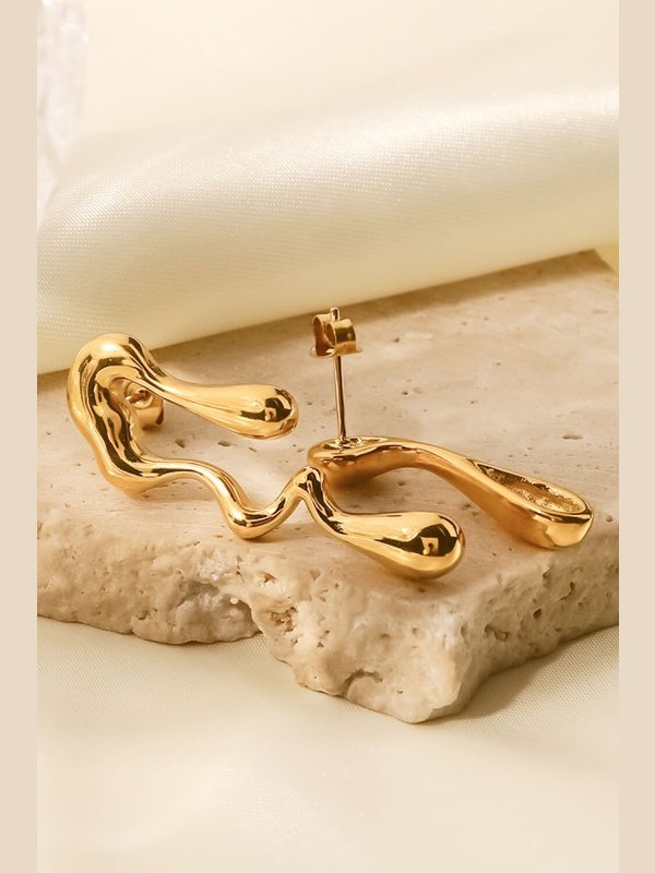 18K Gold Plated Geometric Mismatched Earrings Earrings LoveAdora