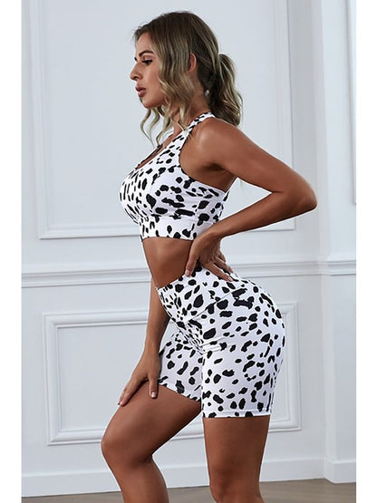 Animal Print Sports Bra and Shorts Set Activewear LoveAdora