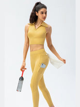 Load image into Gallery viewer, Cropped Collared Yoga Tank Activewear LoveAdora