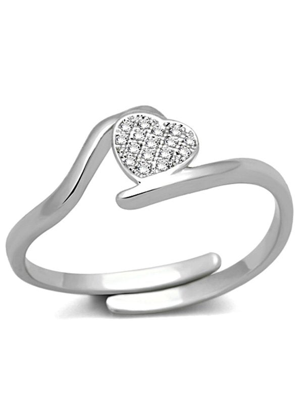 Ladies Fashion Ring Rhodium Brass Ring with AAA Grade CZ in Rings LoveAdora