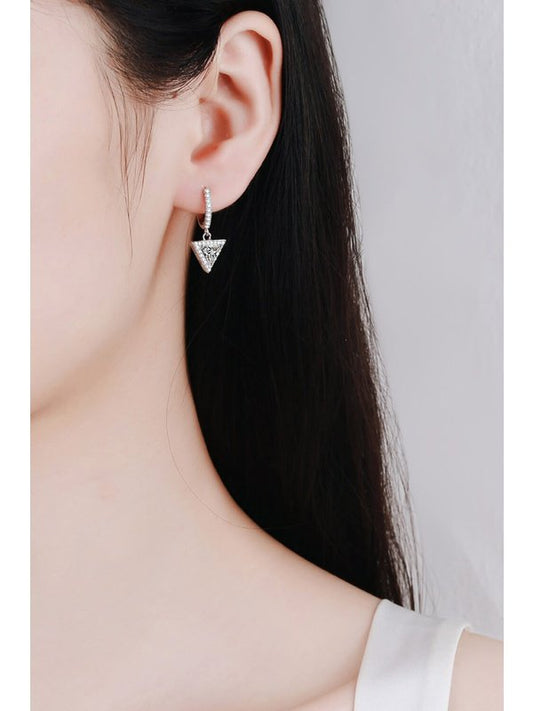 Moissanite Triangle Drop Earrings Earrings LoveAdora