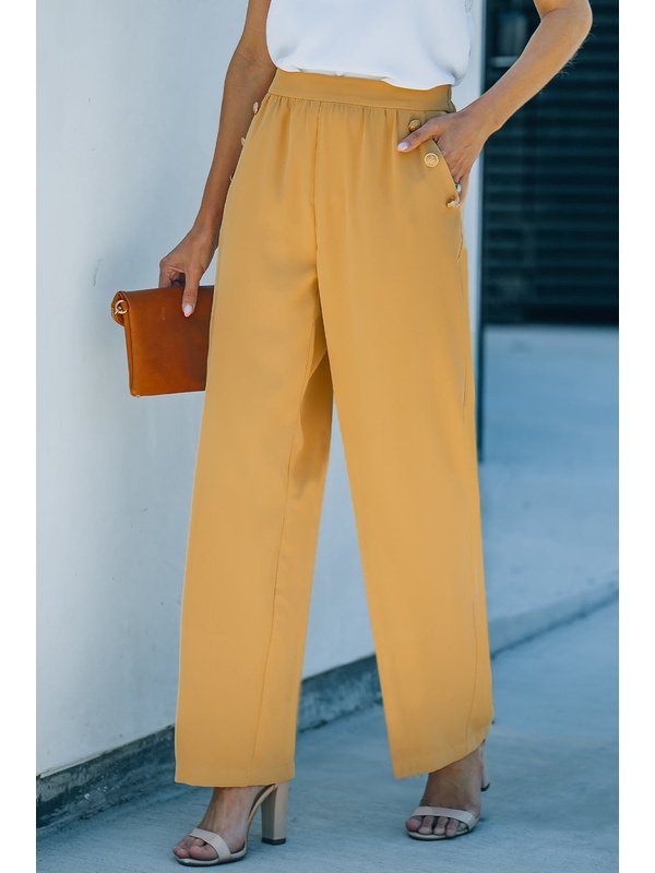 High Waist Wide Leg Pants with Pockets Pants LoveAdora