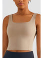 Square Neck Cropped Sports Tank Activewear LoveAdora