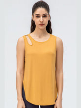 Load image into Gallery viewer, Cutout Side Slit Athletic Tank Activewear LoveAdora