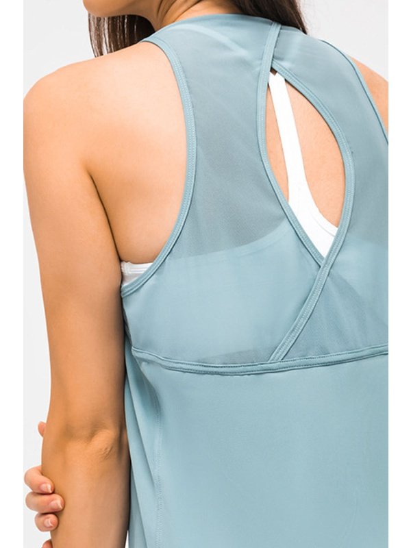 Cut Out Back Sports Tank Top Activewear LoveAdora