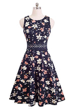 Load image into Gallery viewer, Printed Smocked Waist Sleeveless Dress