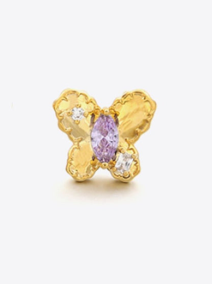 Cubic Zirconia Butterfly Stud Earrings Earrings LoveAdora