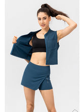 Load image into Gallery viewer, Highly Stretchy Zip Up Sports Vest with Breast Pockets Activewear LoveAdora