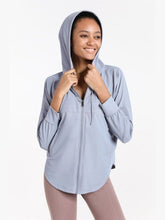 Load image into Gallery viewer, Curved Hem Drawstring Hooded Sports Jacket Activewear LoveAdora