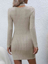 Load image into Gallery viewer, Long Sleeve Ribbed Sweater Dress