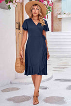 Load image into Gallery viewer, Surplice Neck Flutter Sleeve Dress