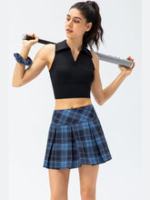 Load image into Gallery viewer, Plaid Pleated Athletic Skort with Pockets Activewear LoveAdora
