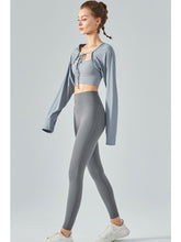 Load image into Gallery viewer, Tie Front Long Sleeve Sports Bolero Activewear LoveAdora