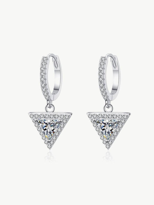 Moissanite Triangle Drop Earrings Earrings LoveAdora