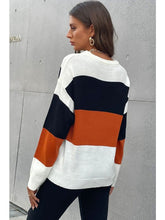 Load image into Gallery viewer, Longing For Fall Color Block Sweater Sweaters, Pullovers, Jumpers, Turtlenecks, Boleros, Shrugs LoveAdora