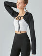 Tie Front Long Sleeve Sports Bolero Activewear LoveAdora