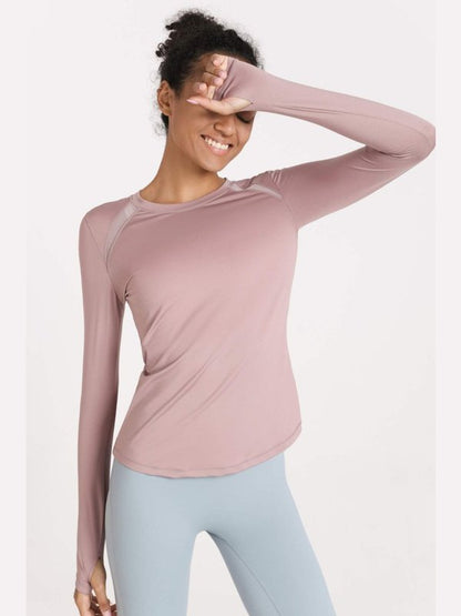 Quick-Dye Curved Hem Sports Top Activewear LoveAdora