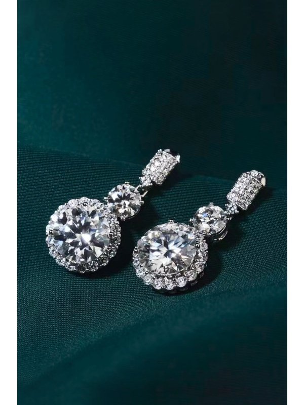 Moissanite 18K Platinum-Plated Drop Earrings Earrings LoveAdora