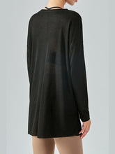 Load image into Gallery viewer, Round Neck Slit Sheer Tunic Sports Top Activewear LoveAdora