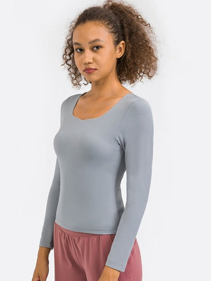 Feel Like Skin Highly Stretchy Long Sleeve Sports Top Activewear LoveAdora