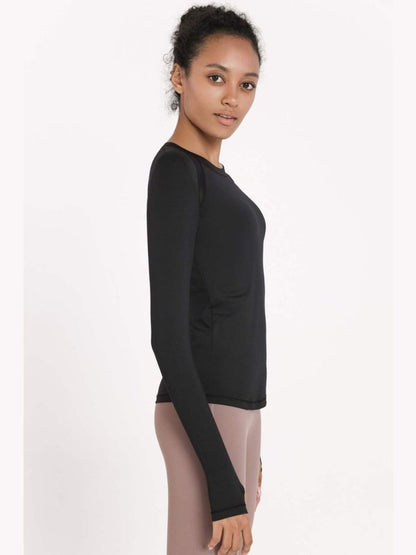 Quick-Dye Curved Hem Sports Top Activewear LoveAdora