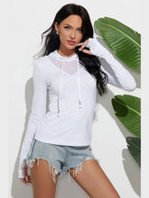 Load image into Gallery viewer, Solid Mesh Drawstrings Hoodie Activewear LoveAdora