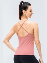 Load image into Gallery viewer, Crisscross Back Spaghetti Strap Yoga Cami Activewear LoveAdora