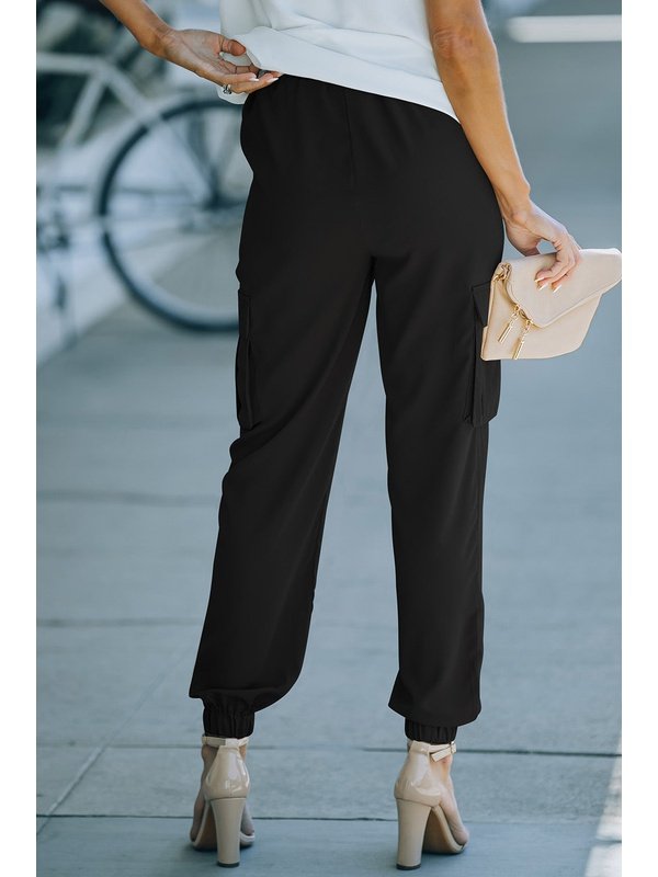 Tied High Waist Cargo Joggers Pants LoveAdora