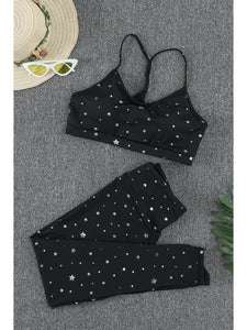 Star Print Sports Bra and Leggings Set Activewear LoveAdora