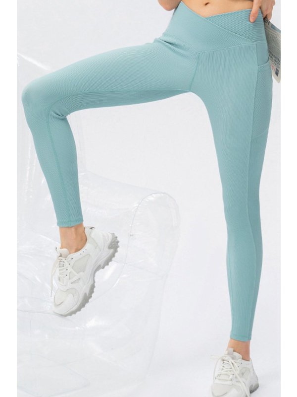 Highly Stretchy Crossover Waist Yoga Leggings Activewear LoveAdora